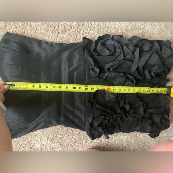 Max & Cleo Black Rosette Sweetheart Neckline Party Holiday Dress - Picture 15 of 15